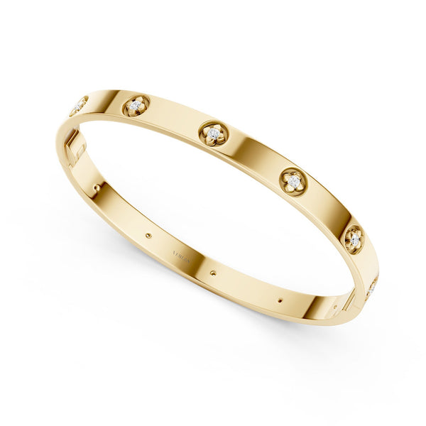 La Fleur 12-Diamonds 5mm Round Bangle
