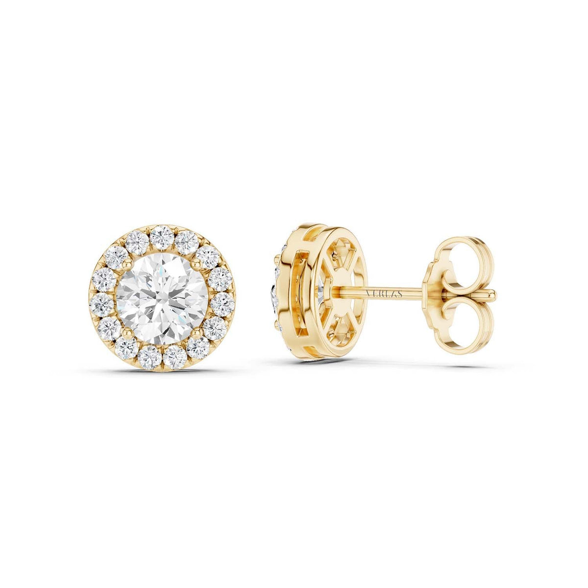 Luxe Round-Cut Halo Studs