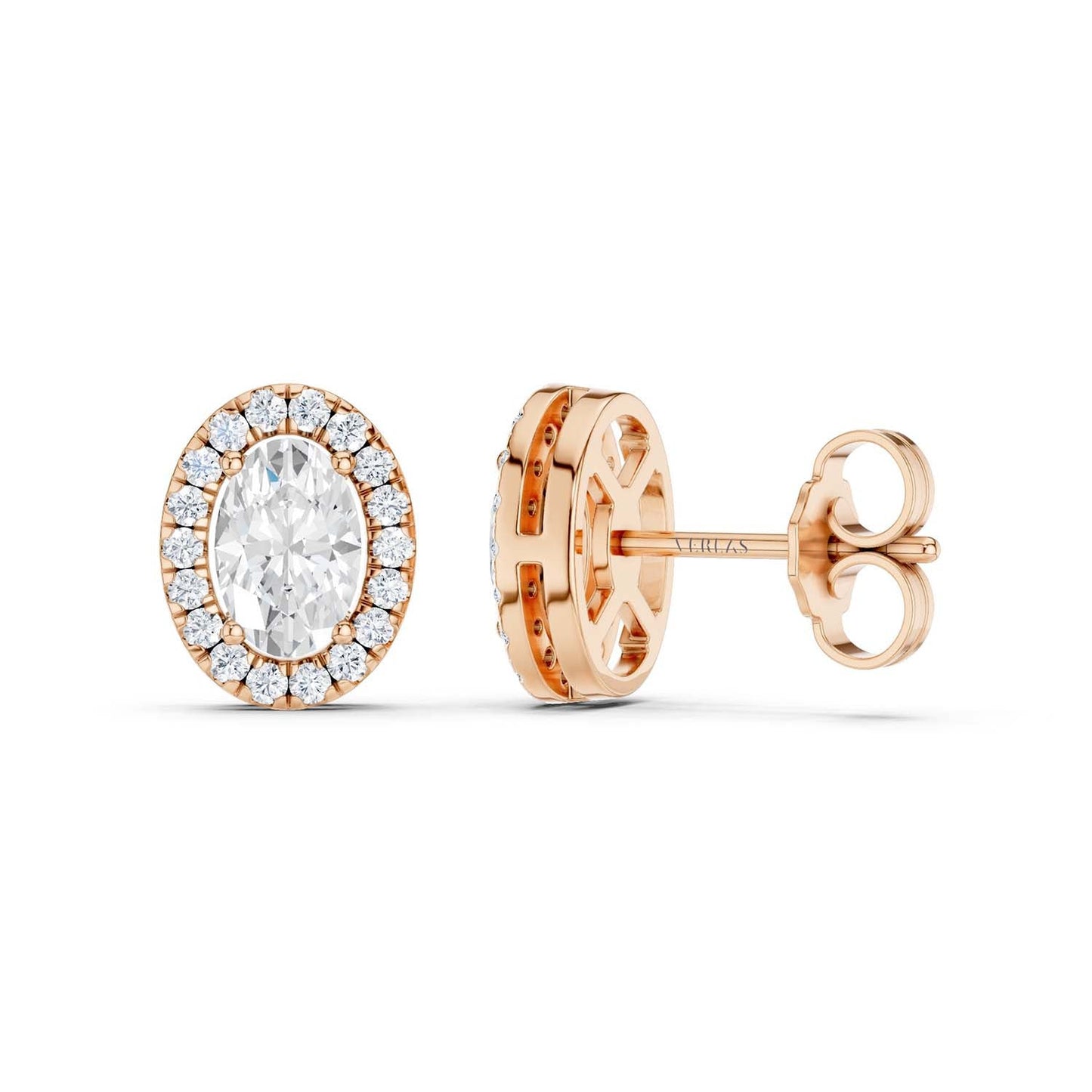Oval-Cut Halo Studs