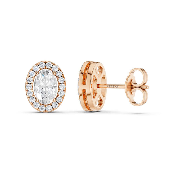 Oval-Cut Halo Studs