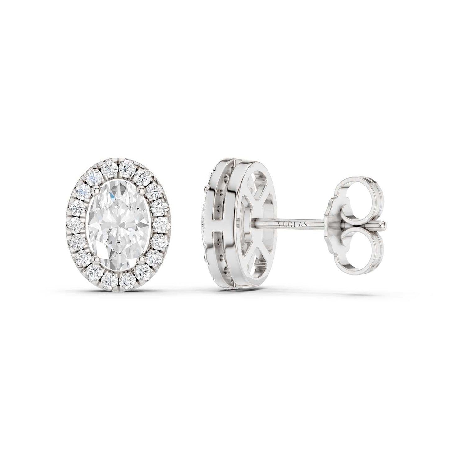 Oval-Cut Halo Studs