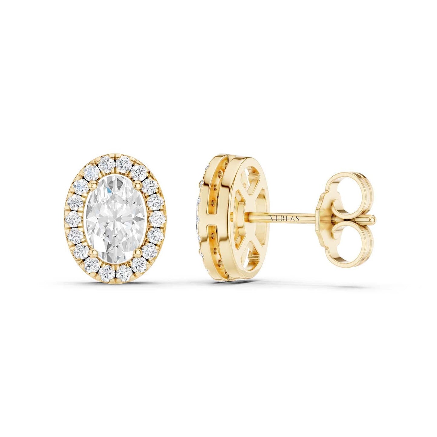 Oval-Cut Halo Studs