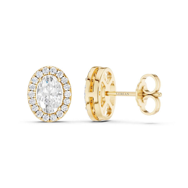 Oval-Cut Halo Studs
