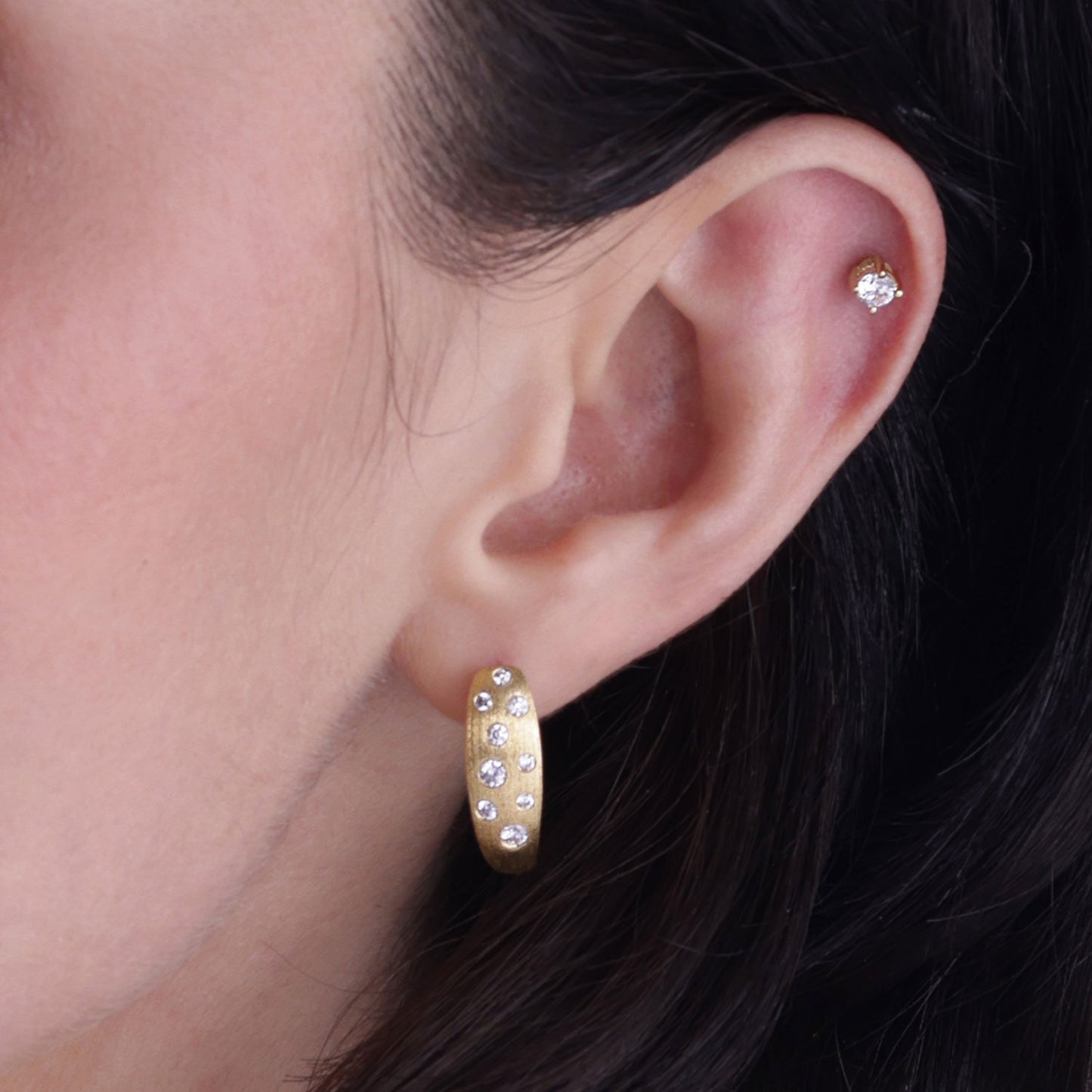 Bold Starlit Huggie Hoops