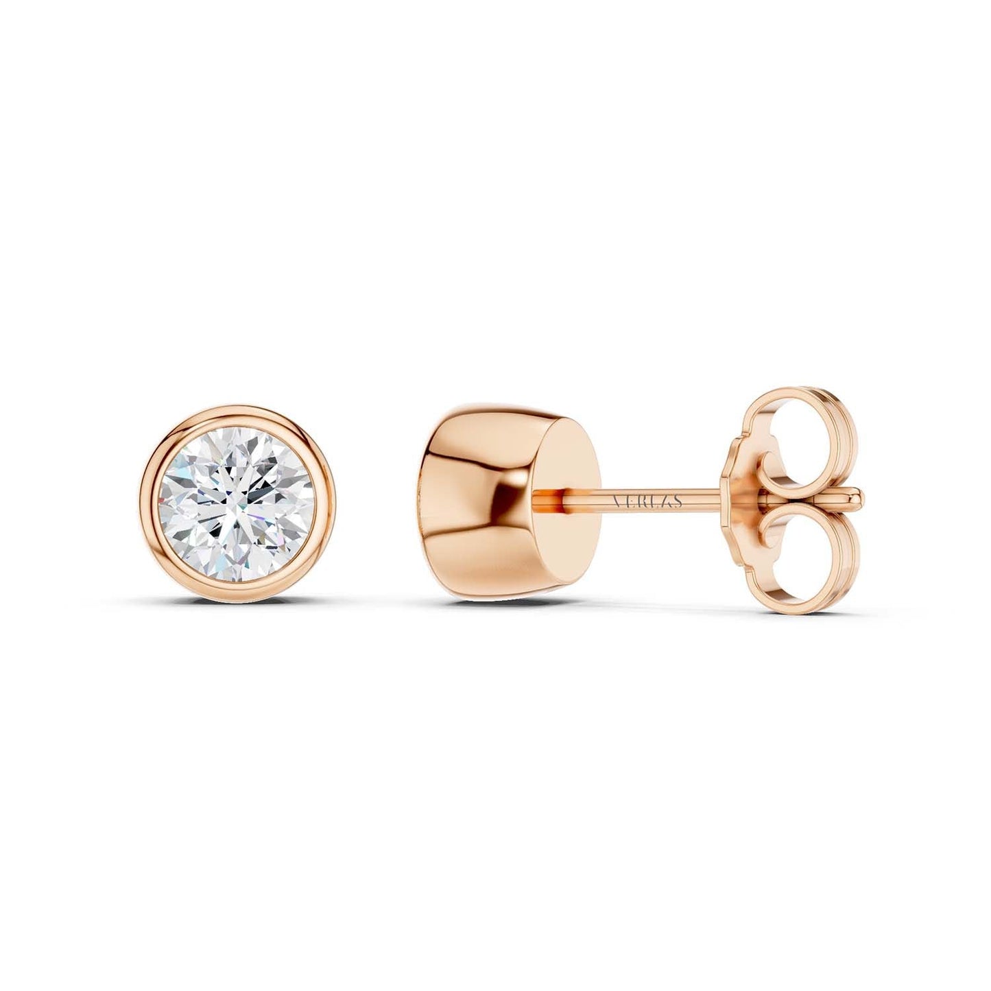 Encompassing Bezel Round Solitaire Studs