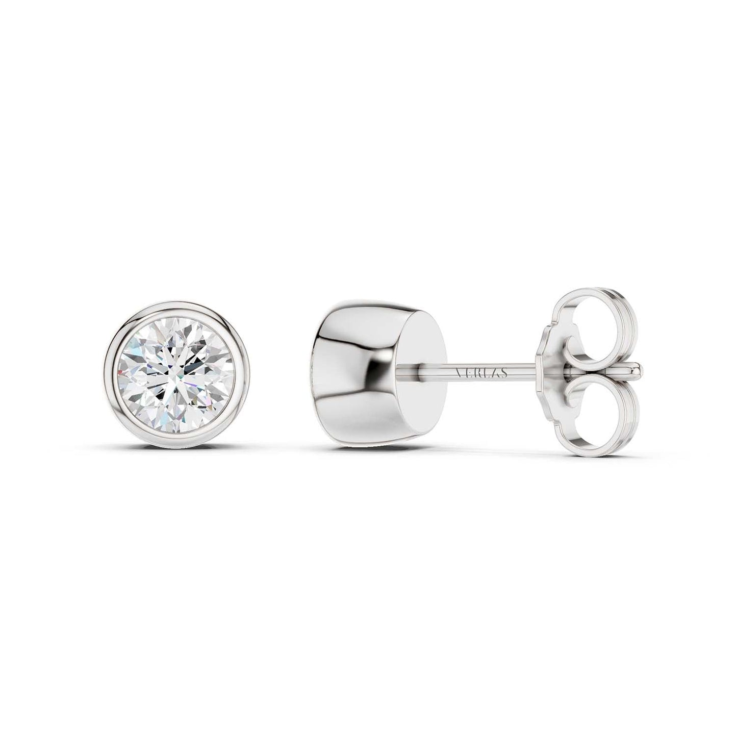 Encompassing Bezel Round Solitaire Studs