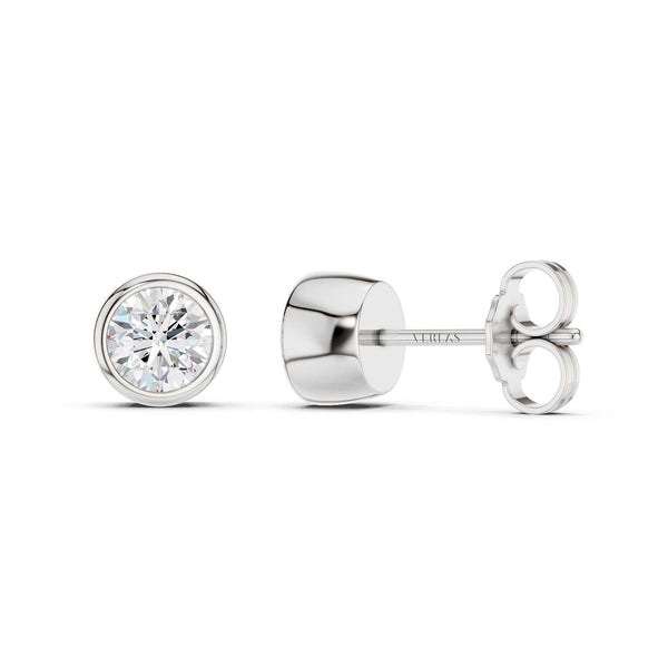 Encompassing Bezel Round Solitaire Studs