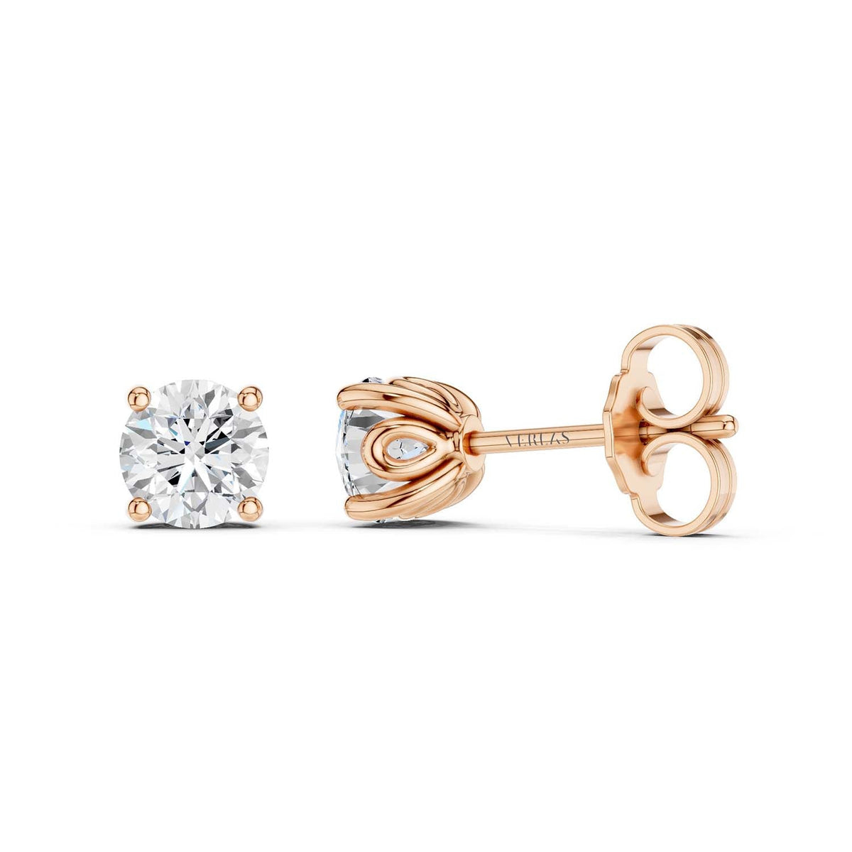 Floral Blossom Round Solitaire Studs