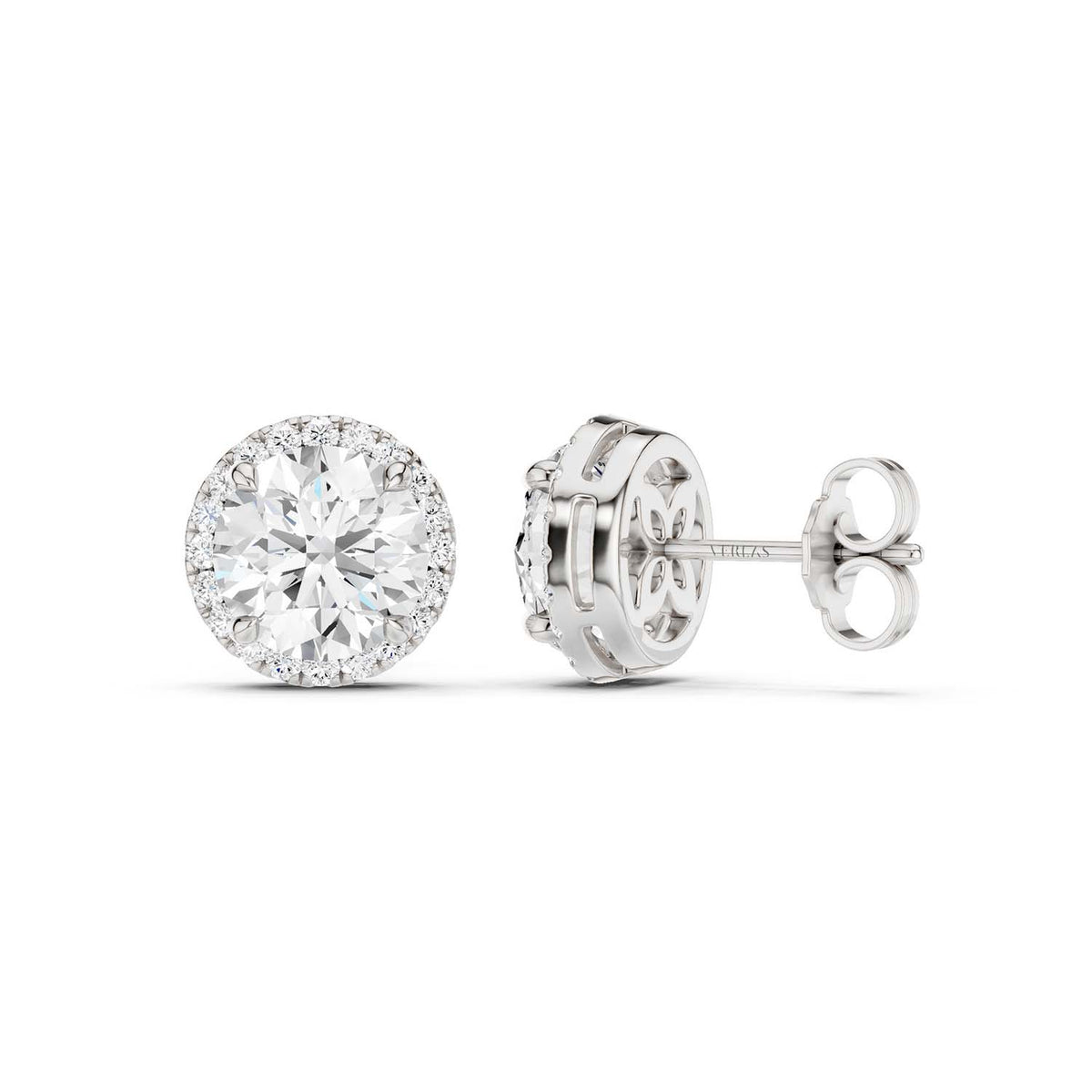 Round-Cut Halo Studs