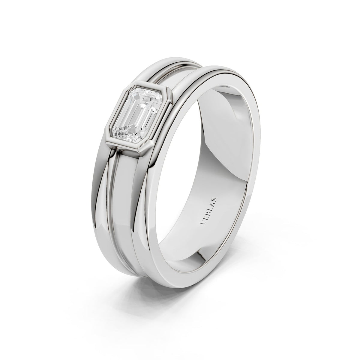 Emerald-Cut Encompassing Band