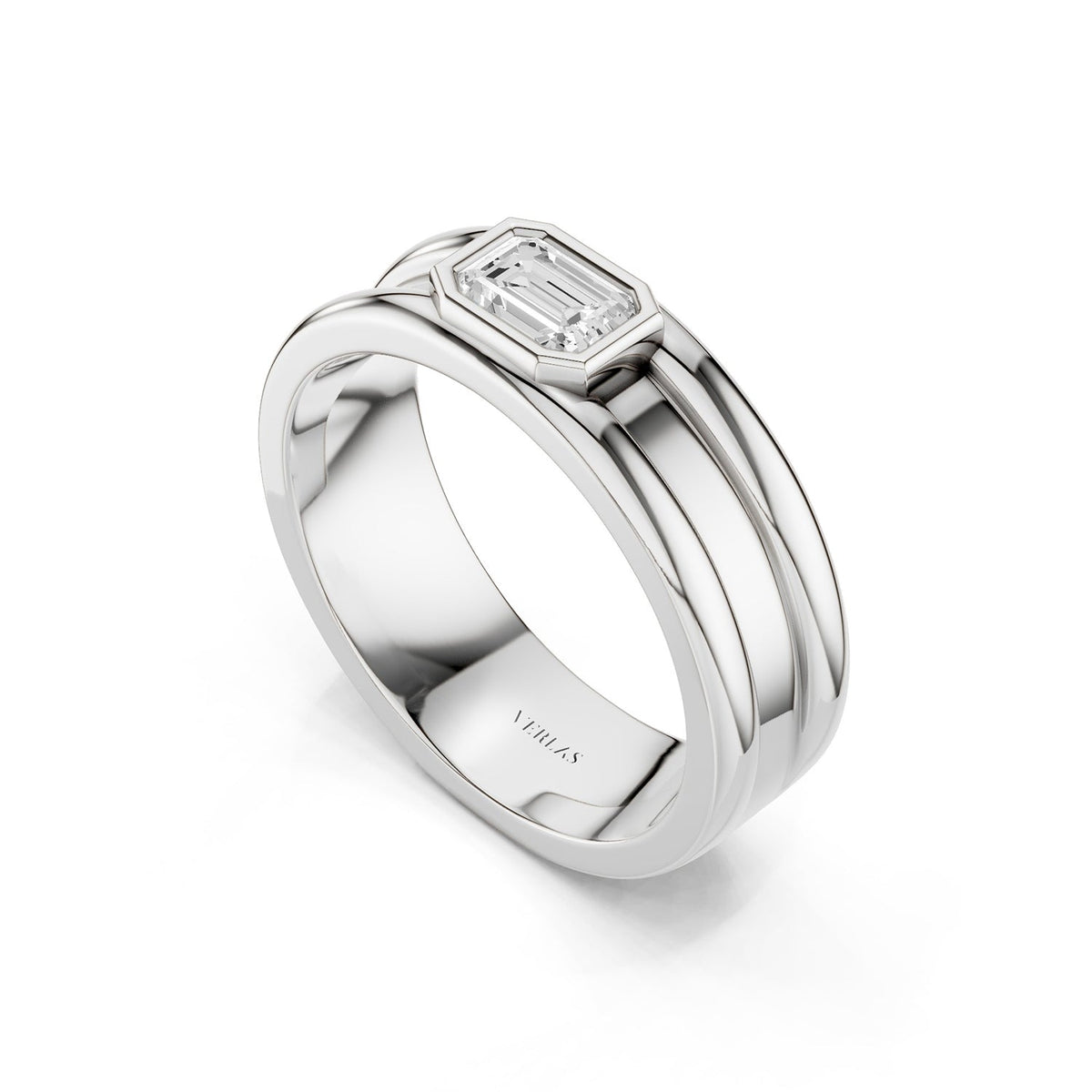 Emerald-Cut Encompassing Band