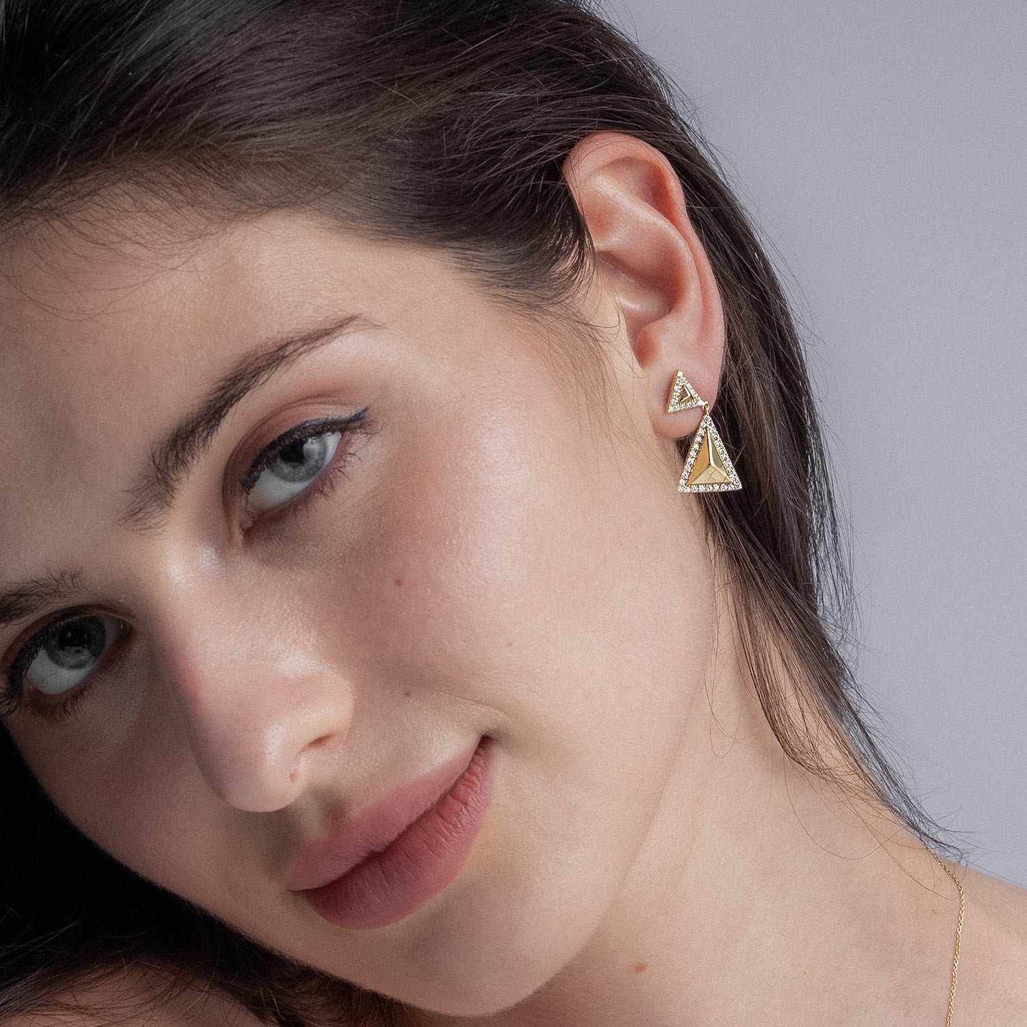 Zenyth Pyramid Luxe Contour Diamond Earrings