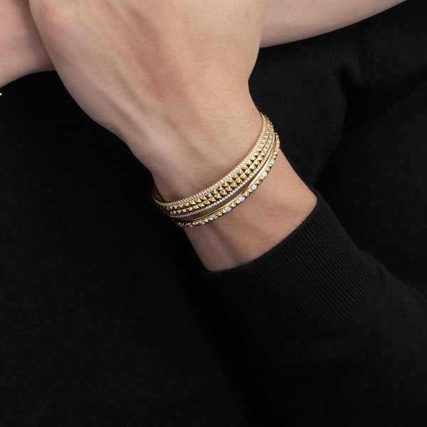 Zenyth Two-Tier Pyramid Cuff Bracelet
