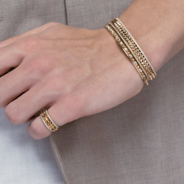 Zenyth Two-Tier Pyramid Cuff Bracelet