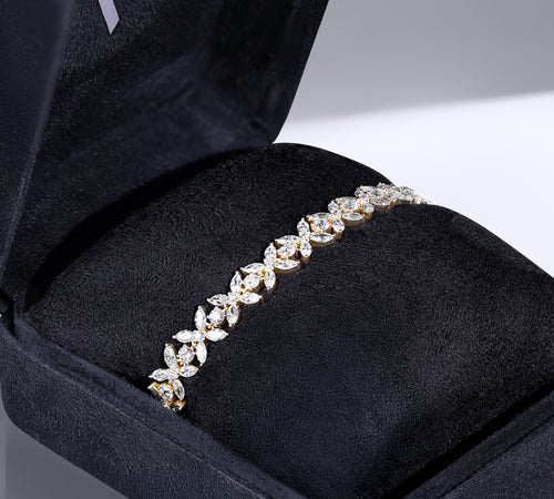 Alyssa Marquise-Cut Floral Tennis Bracelet