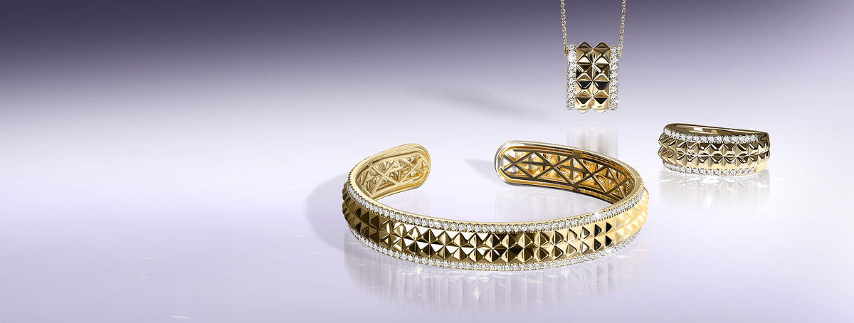 festive-fine-gold-and-diamond-jewelry-from-verlas-styled-for-celebrations-and-gifting-zenyth-two-tier-cuff-necklace-ring-band.