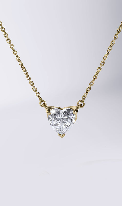 Solitaire Heart Pendant Necklace